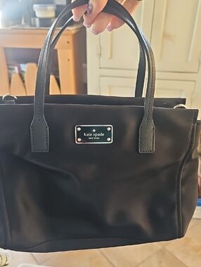 kate spade Black Nylon Tote with Leather Handles
